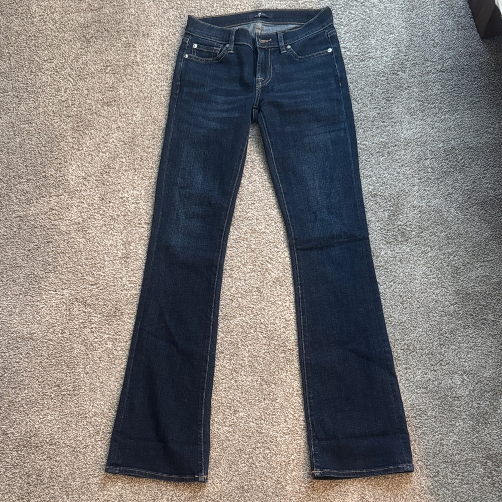 7 For All Mankind Dark Blue Boot Cut Jeans
